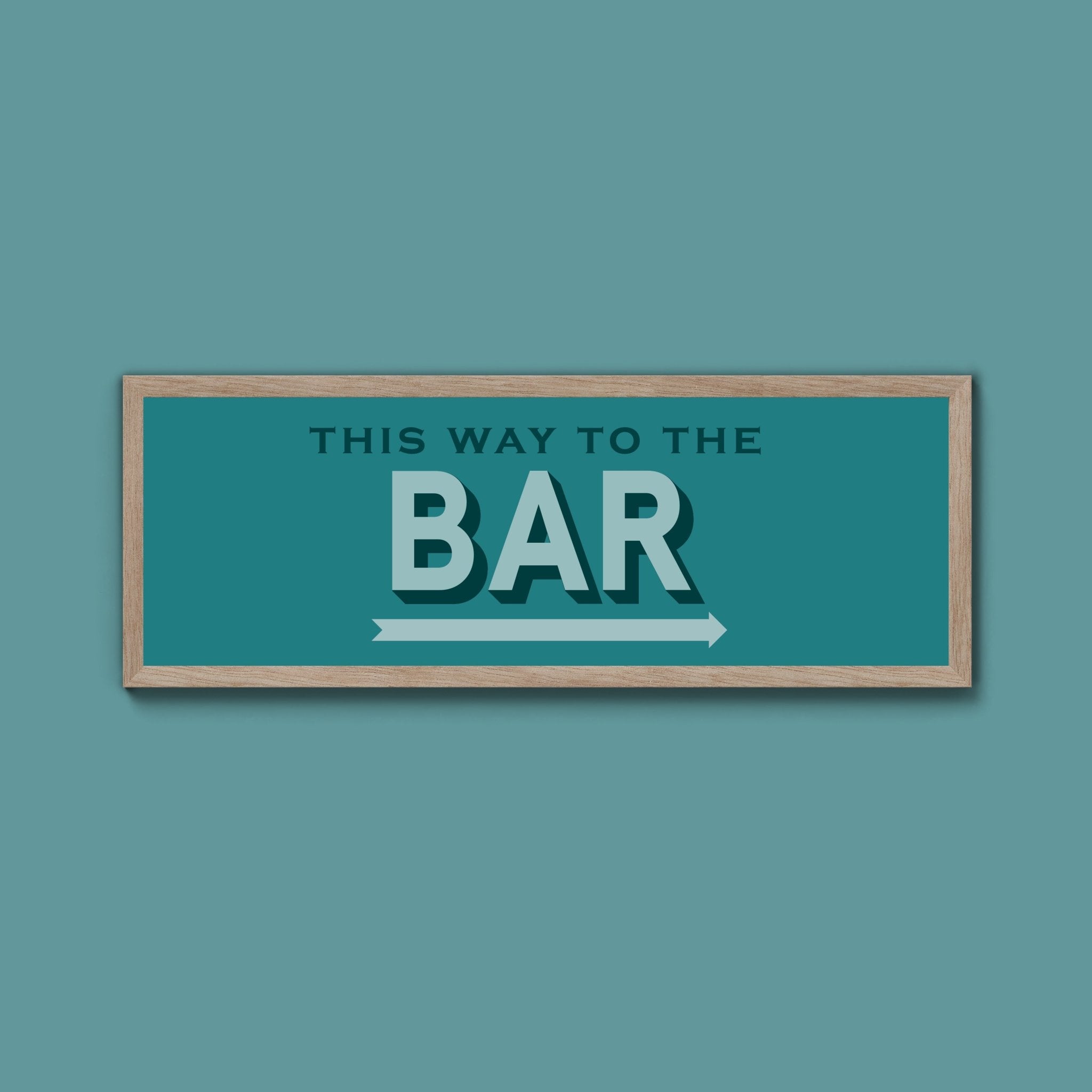 This Way To The Bar Framed Print (New Style) - Above The Door