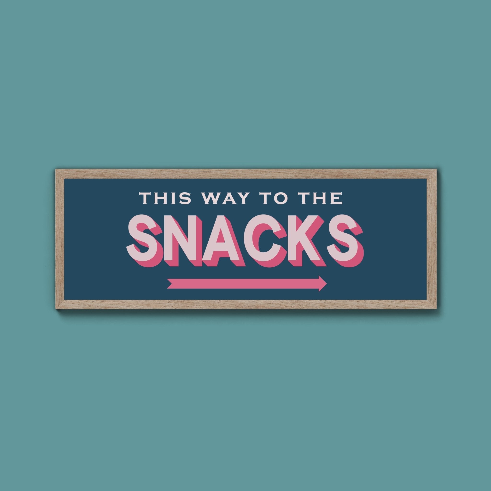 This Way To The Snacks Framed Print (New Style) - Above The Door