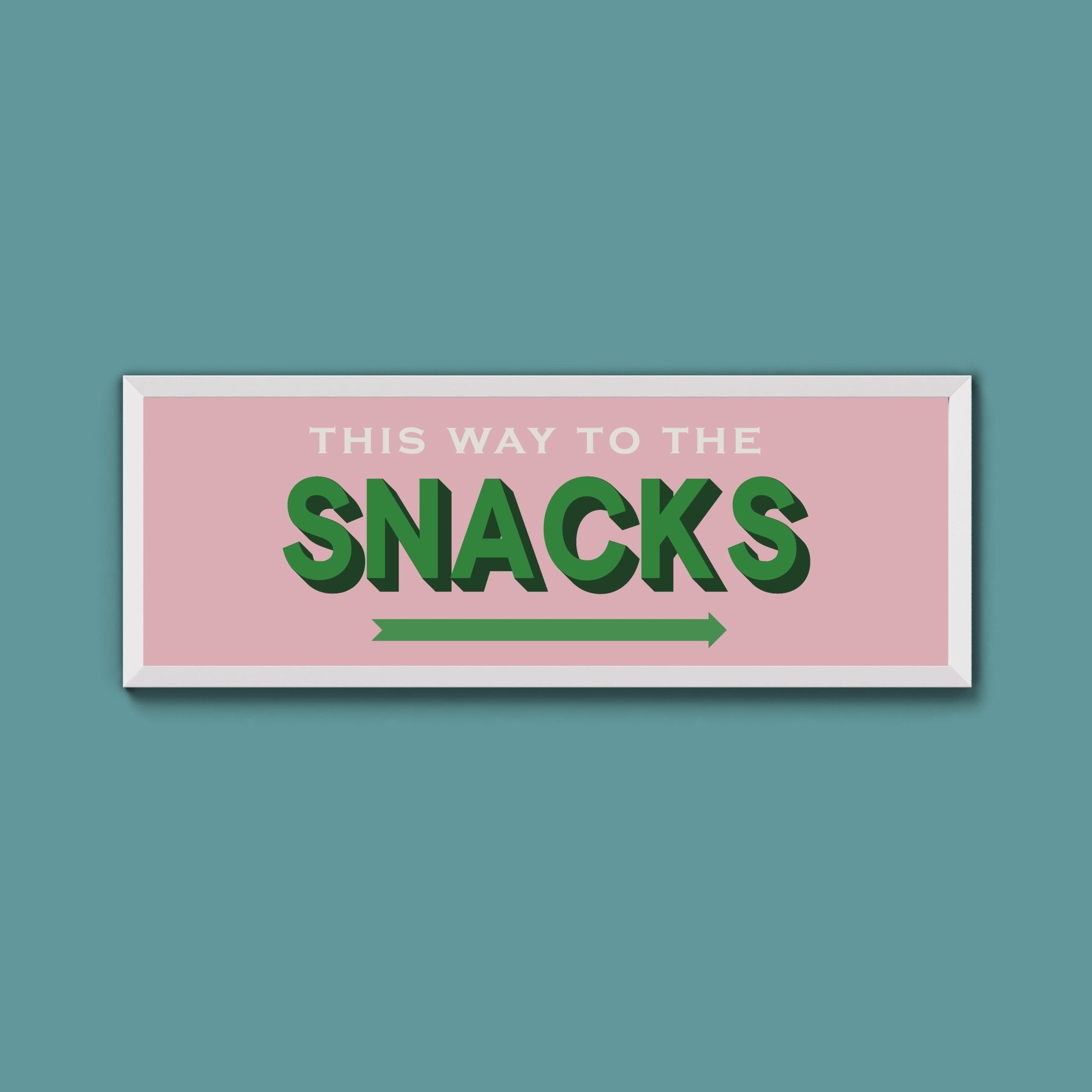 This Way To The Snacks Framed Print (New Style) - Above The Door