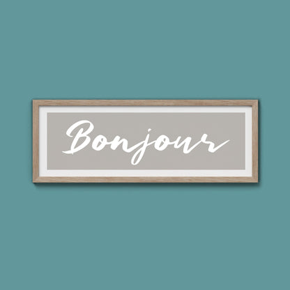 Bonjour Framed Print - Above The Door