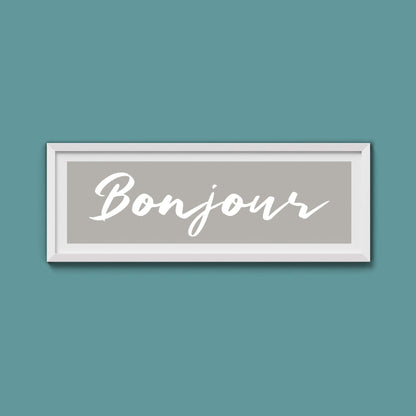 Bonjour Framed Print - Above The Door