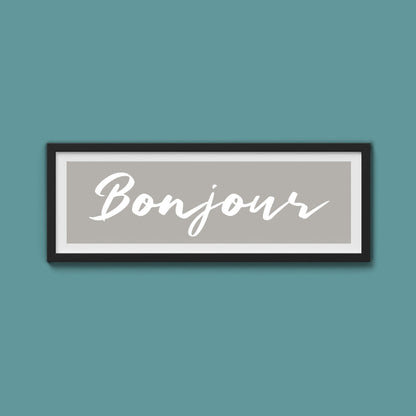 Bonjour Framed Print - Above The Door
