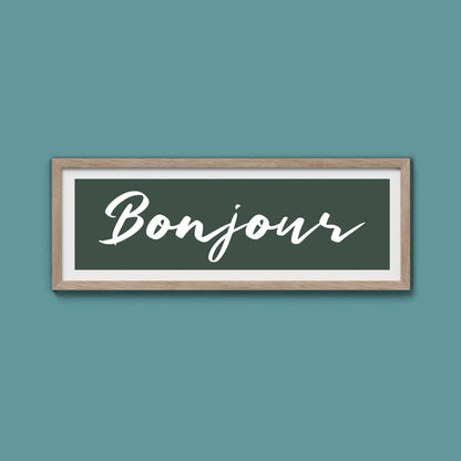Bonjour Framed Print - Above The Door
