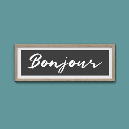Bonjour Framed Print - Above The Door