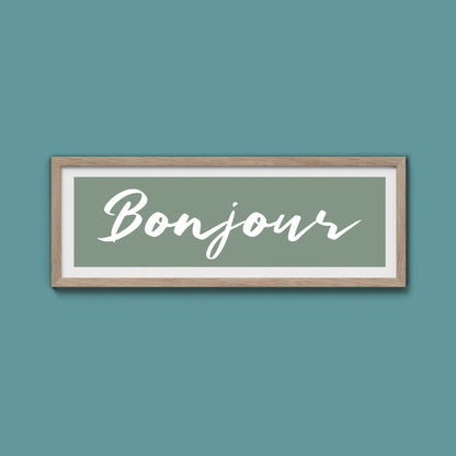 Bonjour Framed Print - Above The Door
