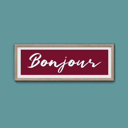 Bonjour Framed Print - Above The Door