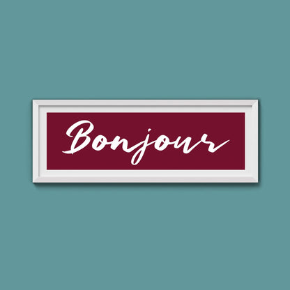 Bonjour Framed Print - Above The Door