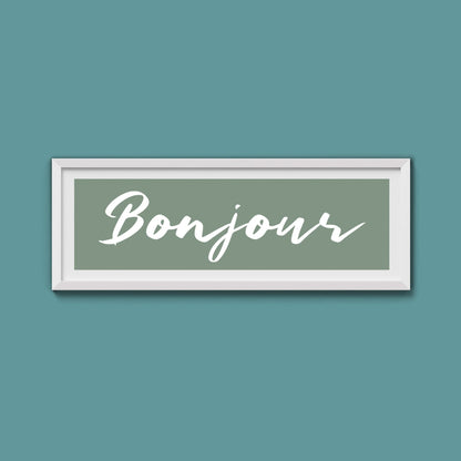 Bonjour Framed Print - Above The Door