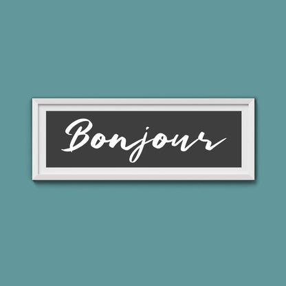Bonjour Framed Print - Above The Door