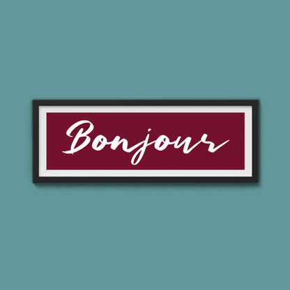 Bonjour Framed Print - Above The Door