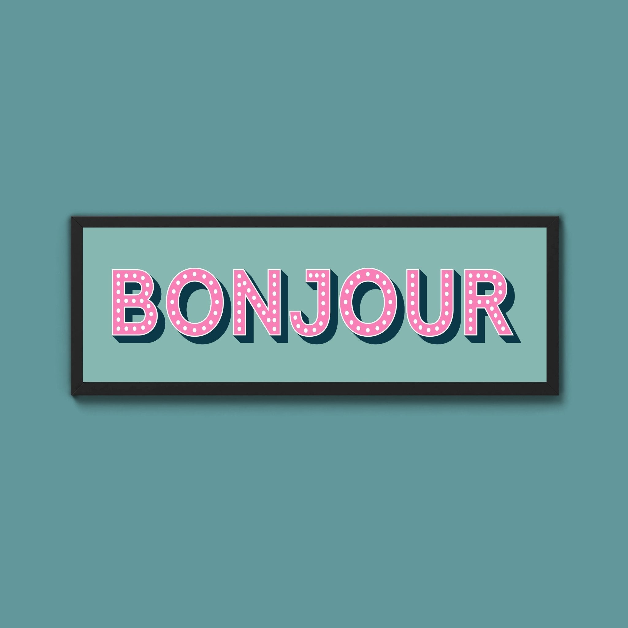 Bonjour Framed Print (New Style) - Above The Door