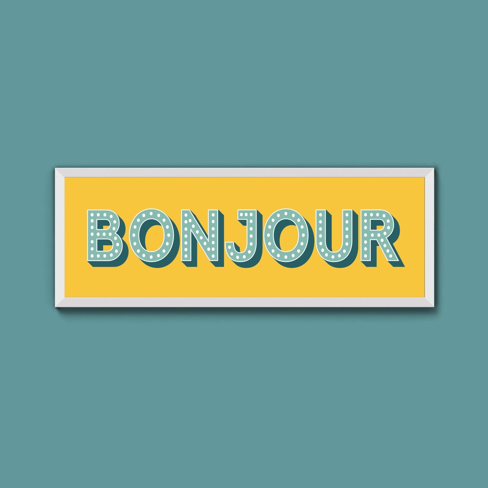 Bonjour Framed Print (New Style) - Above The Door