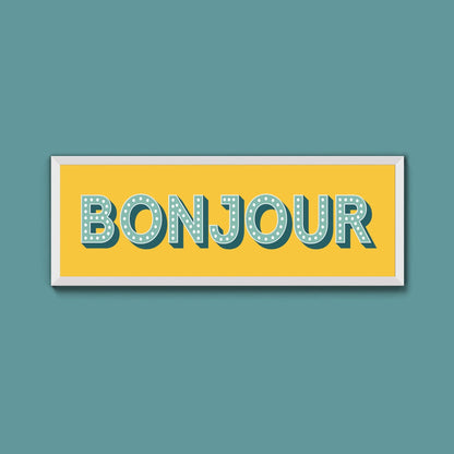 Bonjour Framed Print (New Style) - Above The Door