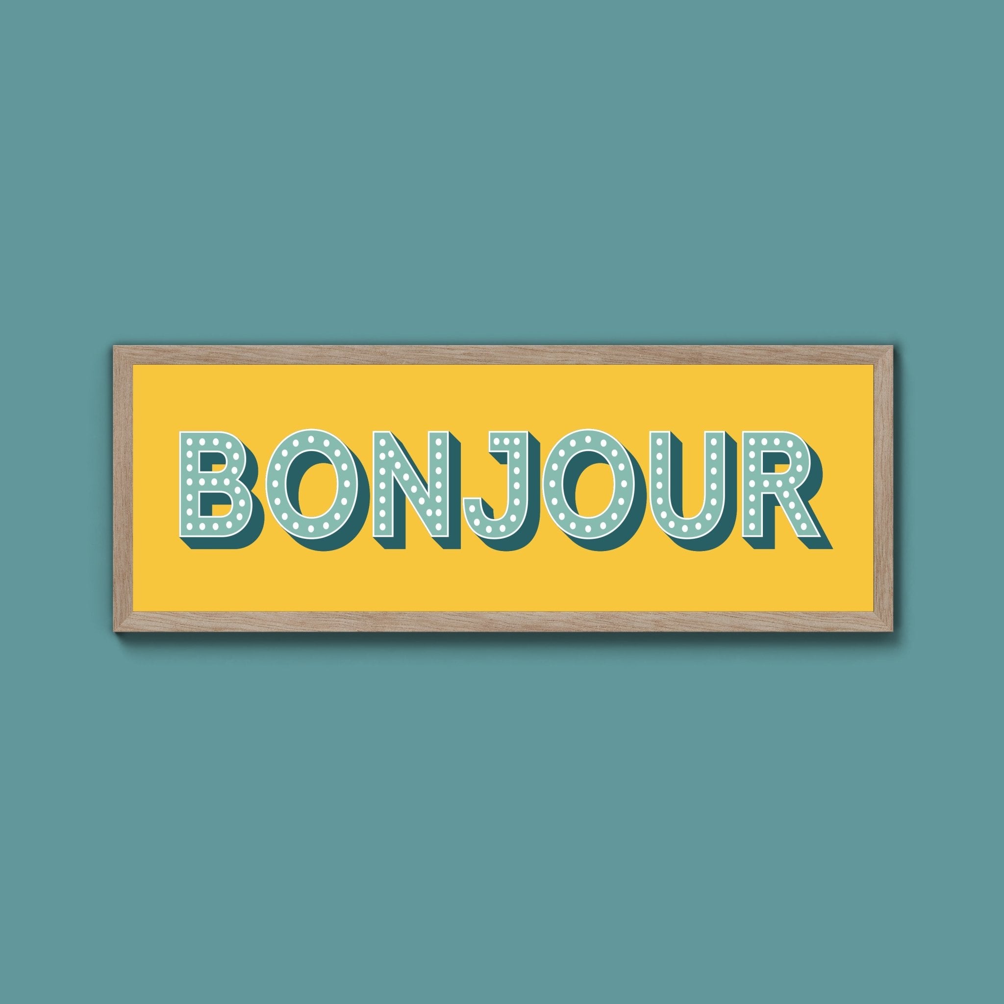 Bonjour Framed Print (New Style) - Above The Door