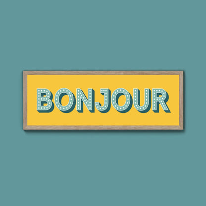 Bonjour Framed Print (New Style) - Above The Door
