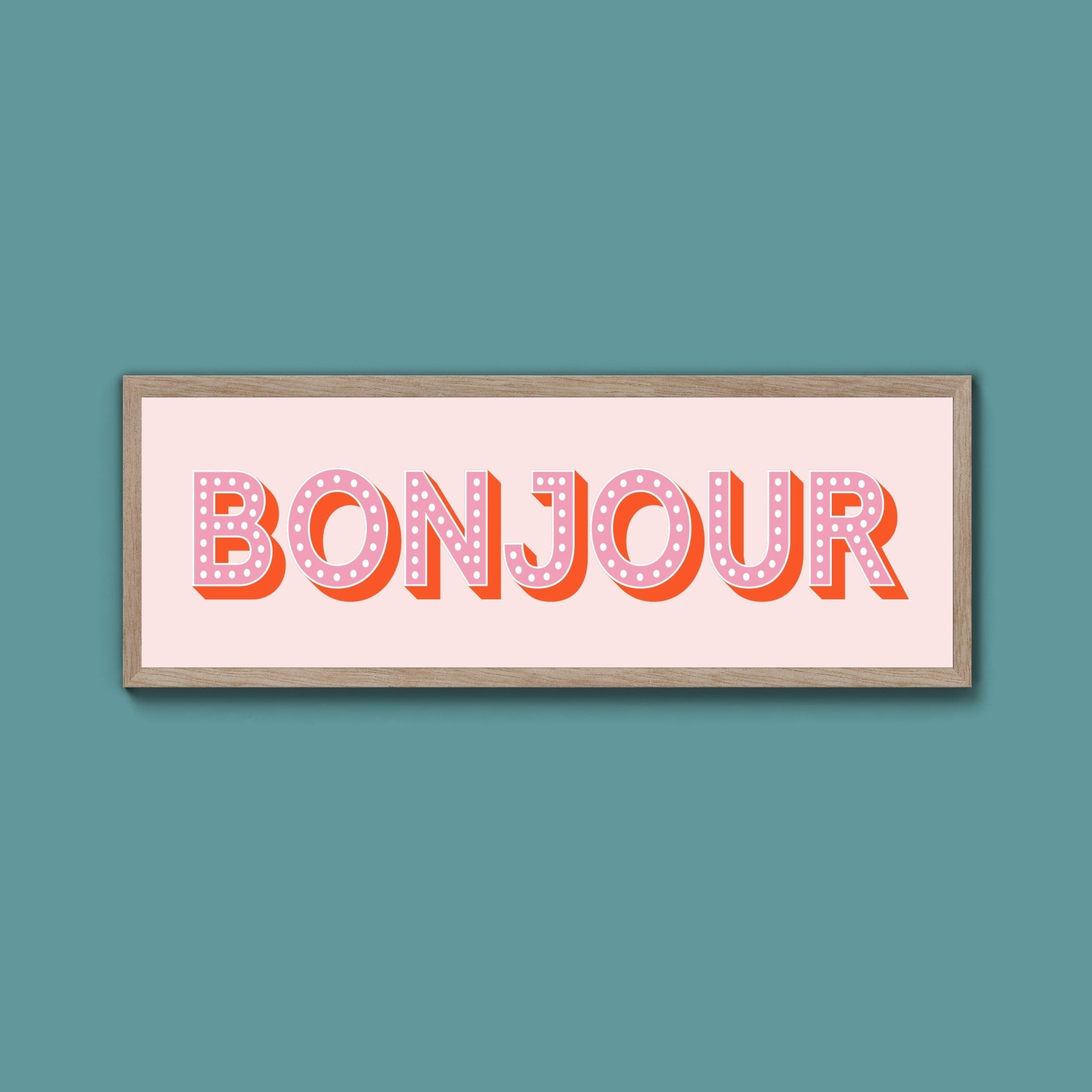 Bonjour Framed Print (New Style) - Above The Door