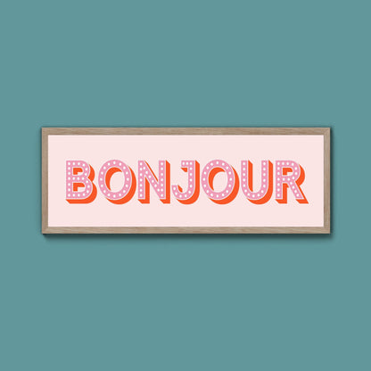 Bonjour Framed Print (New Style) - Above The Door