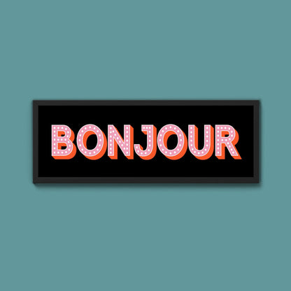 Bonjour Framed Print (New Style) - Above The Door