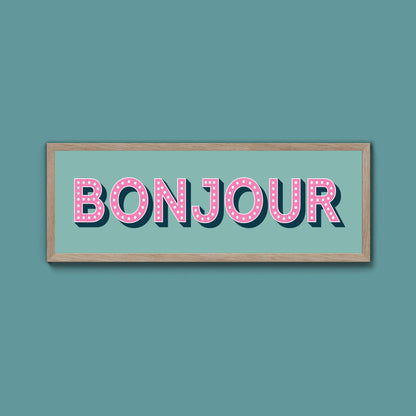 Bonjour Framed Print (New Style) - Above The Door