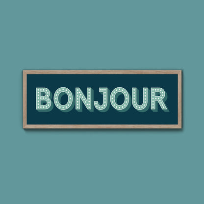 Bonjour Framed Print (New Style) - Above The Door