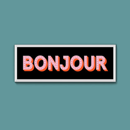 Bonjour Framed Print (New Style) - Above The Door