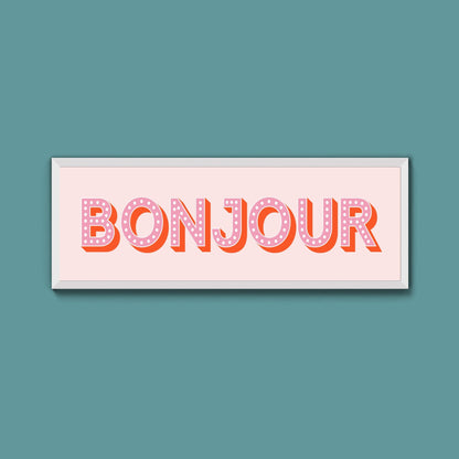 Bonjour Framed Print (New Style) - Above The Door