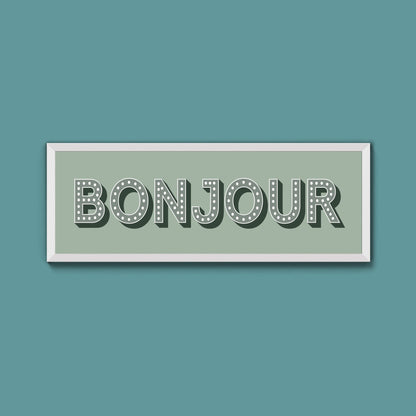 Bonjour Framed Print (New Style) - Above The Door