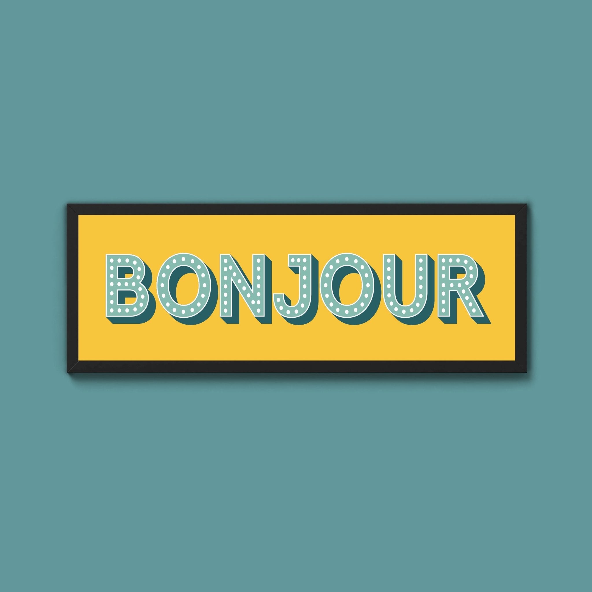 Bonjour Framed Print (New Style) - Above The Door