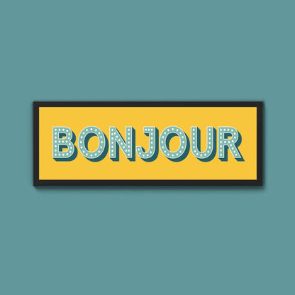 Bonjour Framed Print (New Style) - Above The Door
