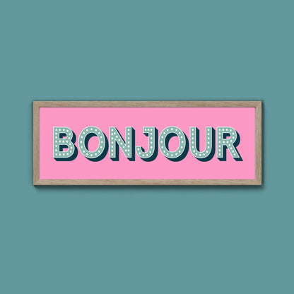 Bonjour Framed Print (New Style) - Above The Door