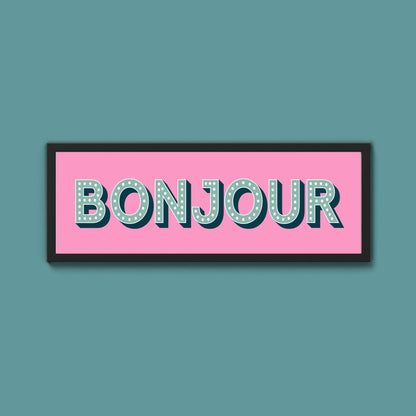 Bonjour Framed Print (New Style) - Above The Door