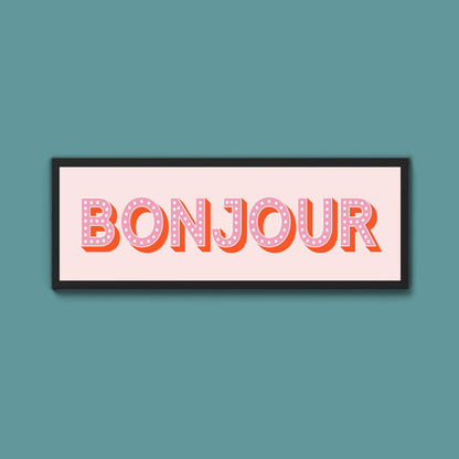 Bonjour Framed Print (New Style) - Above The Door