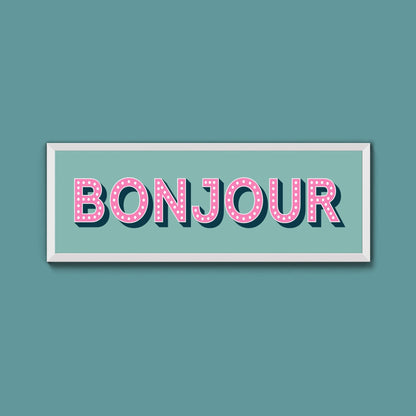 Bonjour Framed Print (New Style) - Above The Door
