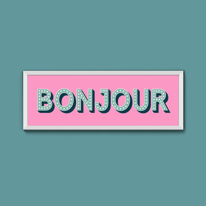 Bonjour Framed Print (New Style) - Above The Door