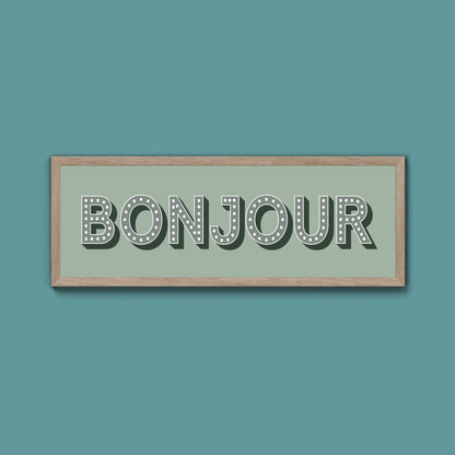 Bonjour Framed Print (New Style) - Above The Door