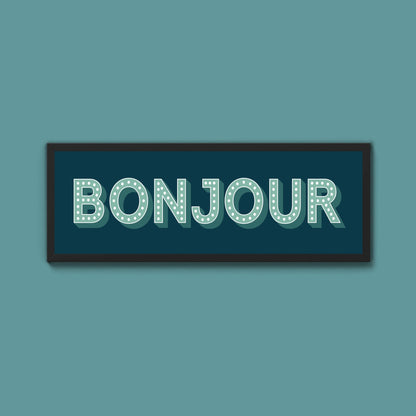 Bonjour Framed Print (New Style) - Above The Door