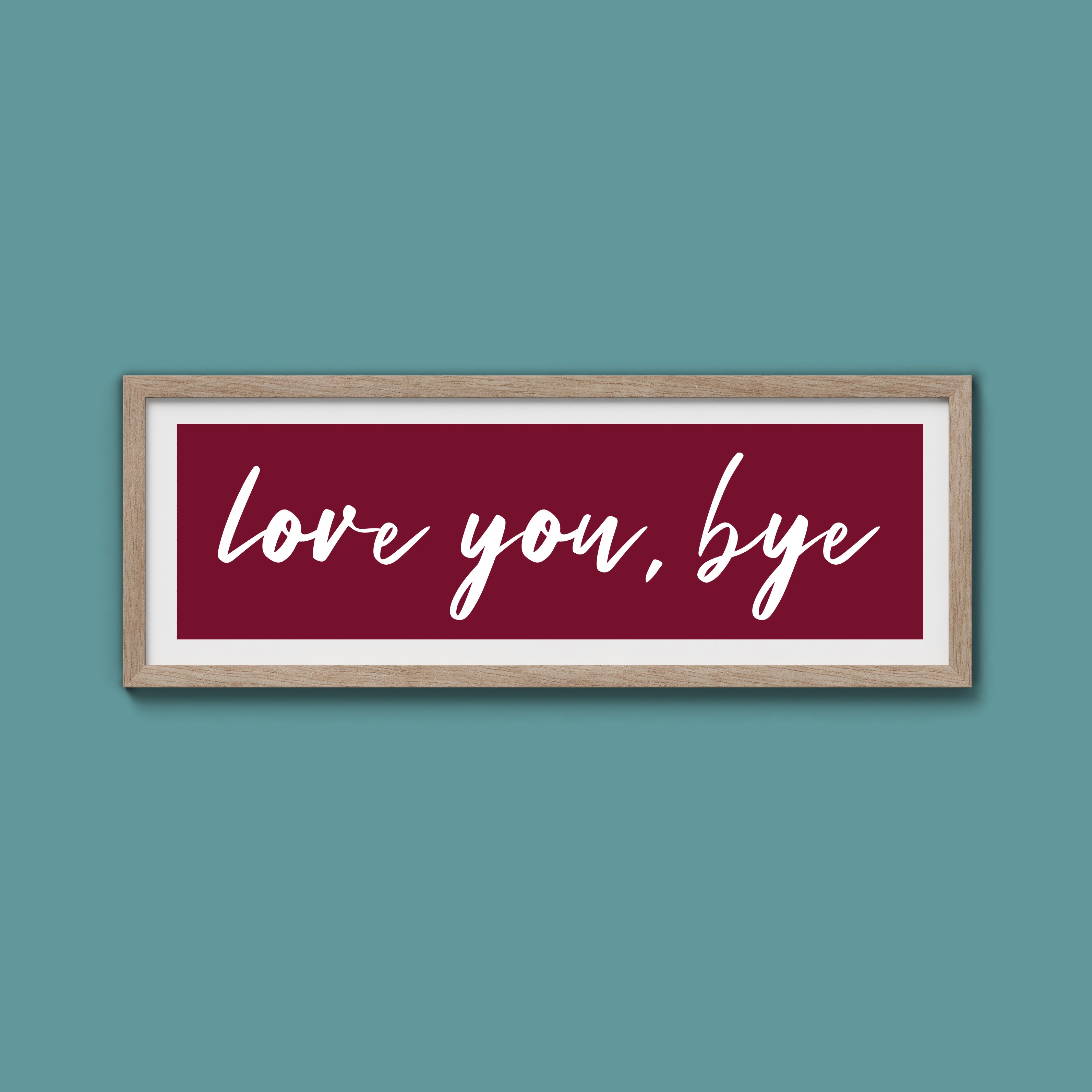 love you, bye Framed Print