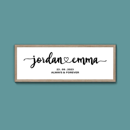 Custom Couples Print Framed Print (New Style) - Above The Door