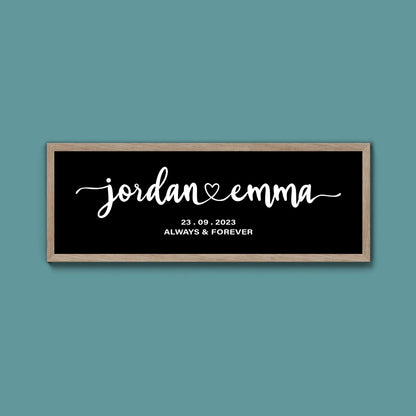 Custom Couples Print Framed Print (New Style) - Above The Door