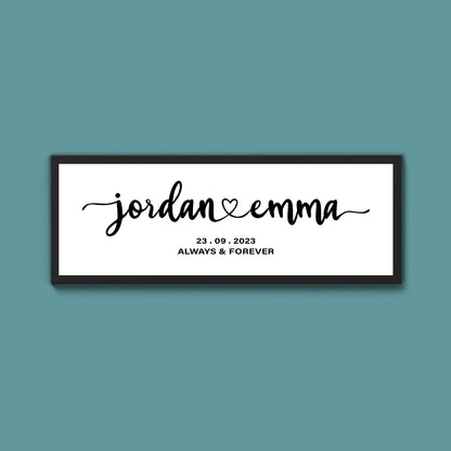 Custom Couples Print Framed Print (New Style) - Above The Door