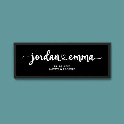 Custom Couples Print Framed Print (New Style) - Above The Door