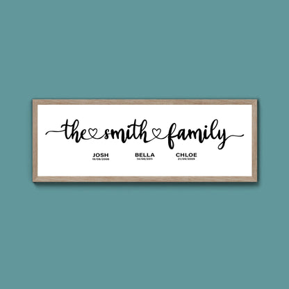 Custom Family Framed Print (New Style) - Above The Door