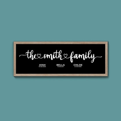 Custom Family Framed Print (New Style) - Above The Door
