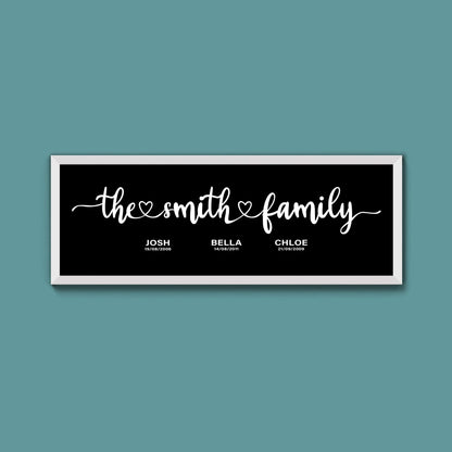 Custom Family Framed Print (New Style) - Above The Door