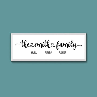 Custom Family Framed Print (New Style) - Above The Door
