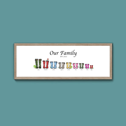 Custom Family Wellies Framed Print (New Style) - Above The Door