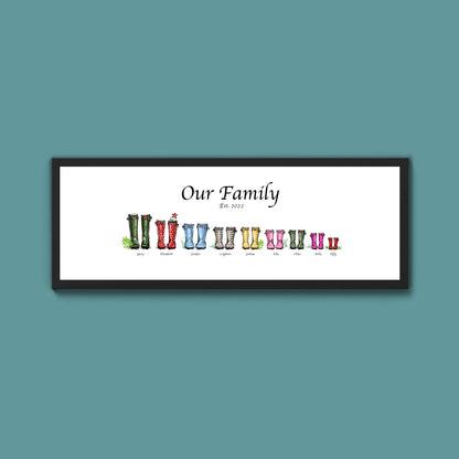 Custom Family Wellies Framed Print (New Style) - Above The Door