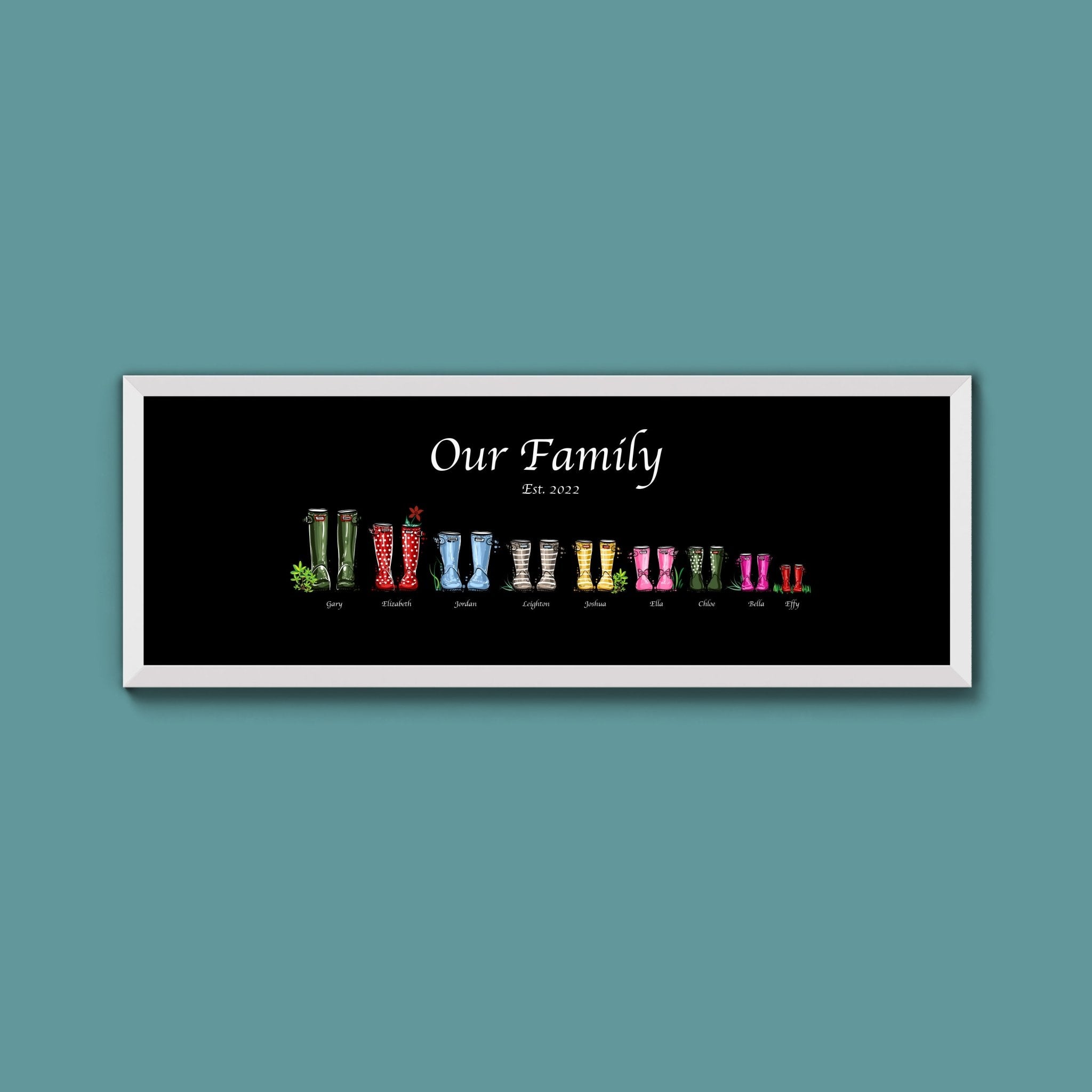 Custom Family Wellies Framed Print (New Style) - Above The Door