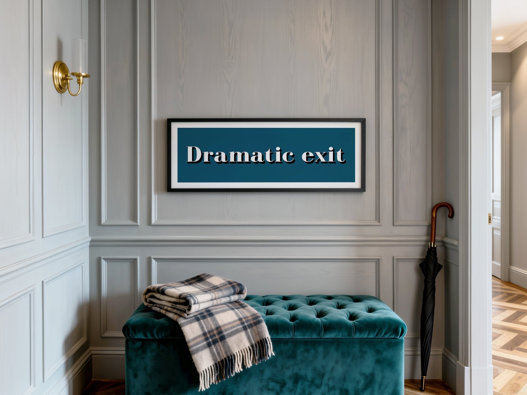 Dramatic exit Framed Print - Above The Door
