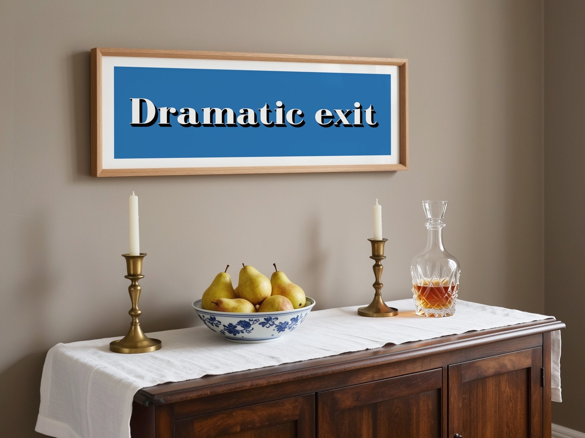 Dramatic exit Framed Print - Above The Door